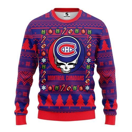 Nhl Montreal Canadiens Grateful Dead Ugly Christmas Sweater Nhl Montreal Canadiens Grateful Dead Ugly Christmas Sweater