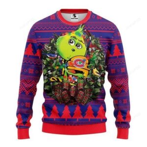 Nhl Montreal Canadiens Grinch Hug Ugly Christmas Sweater