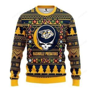 Nhl Nashville Predators Grateful Dead Ugly Christmas Sweater