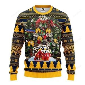 Nhl Nashville Predators Tree Ugly Christmas Sweater