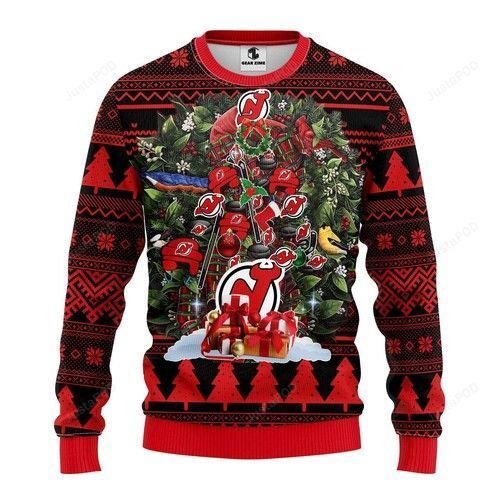 Nhl New Jersey Devils Tree Christmas Ugly Christmas Sweater Nhl New Jersey Devils Tree Christmas Ugly Christmas Sweater