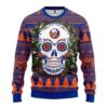 Nhl New York Islanders Skull Flower Ugly Christmas Sweater
