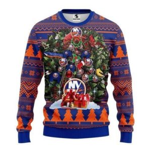 Nhl New York Islanders Tree Ugly Christmas Sweater