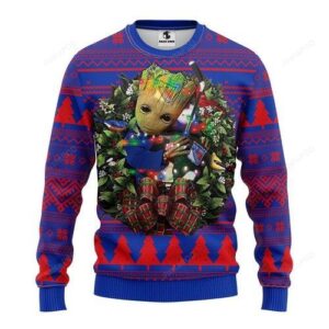 Nhl New York Rangers Groot Hug Ugly Christmas Sweater