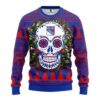 Nhl New York Rangers Skull Flower Ugly Christmas Sweater