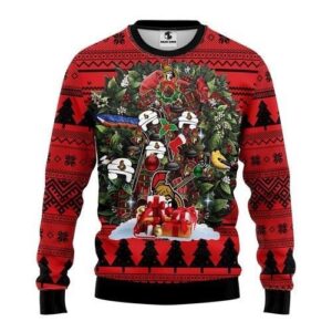 Nhl Ottawa Senators Tree Christmas Ugly Christmas Sweater