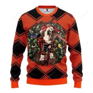 Nhl Philadelphia Flyers Pug Dog Ugly Christmas Sweater