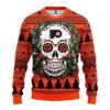 Nhl Philadelphia Flyers Skull Flower Ugly Christmas Sweater