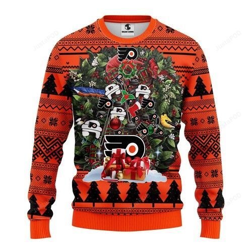 Nhl Philadelphia Flyers Tree Ugly Christmas Sweater Nhl Philadelphia Flyers Tree Ugly Christmas Sweater