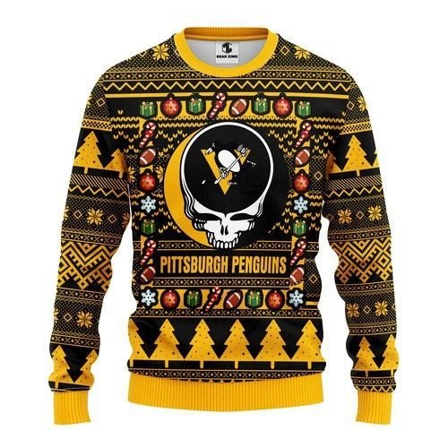 Nhl Pittsburgh Penguins Grateful Dead Ugly Christmas Sweater Nhl Pittsburgh Penguins Grateful Dead Ugly Christmas Sweater