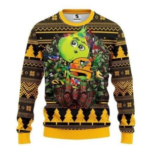 Nhl Pittsburgh Penguins Grinch Hug Ugly Christmas Sweater