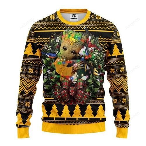 Nhl Pittsburgh Penguins Groot Hug Ugly Christmas Sweater Nhl Pittsburgh Penguins Groot Hug Ugly Christmas Sweater