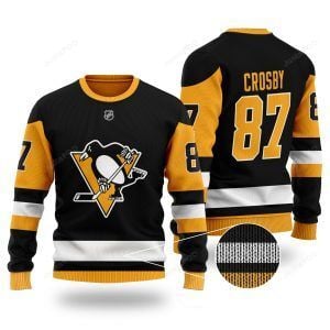 NHL Pittsburgh Penguins Sidney Crosby 87 black Ugly Sweater