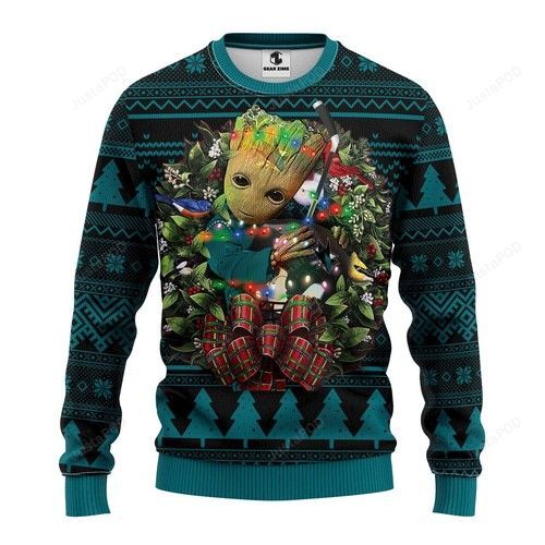 Nhl San Jose Sharks Groot Hug Ugly Christmas Sweater Nhl San Jose Sharks Groot Hug Ugly Christmas Sweater
