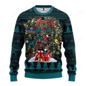 Nhl San Jose Sharks Tree Christmas Ugly Christmas Sweater