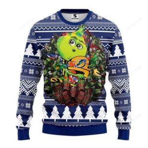 Nhl Tampa Bay Lightning Grinch Hug Ugly Christmas Sweater