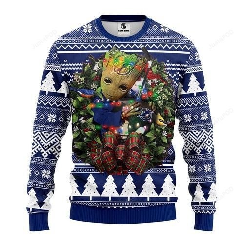 Nhl Tampa Bay Lightning Groot Hug Ugly Christmas Sweater Nhl Tampa Bay Lightning Groot Hug Ugly Christmas Sweater
