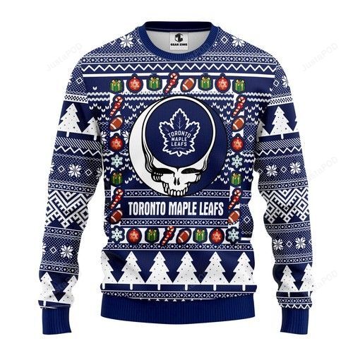 Nhl Toronto Maple Leafs Grateful Dead Ugly Christmas Sweater Nhl Toronto Maple Leafs Grateful Dead Ugly Christmas Sweater