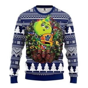 Nhl Toronto Maple Leafs Grinch Hug Ugly Christmas Sweater