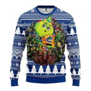 Nhl Vancouver Canucks Grinch Hug Ugly Christmas Sweater