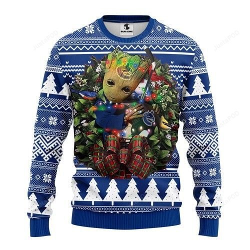 Nhl Vancouver Canucks Groot Hug Ugly Christmas Sweater Nhl Vancouver Canucks Groot Hug Ugly Christmas Sweater