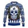 Nhl Vancouver Canucks Skull Flower Ugly Christmas Sweater
