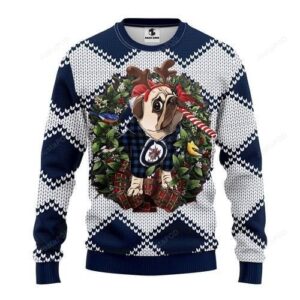 Nhl Winnipeg Jets Pug Dog Ugly Christmas Sweater