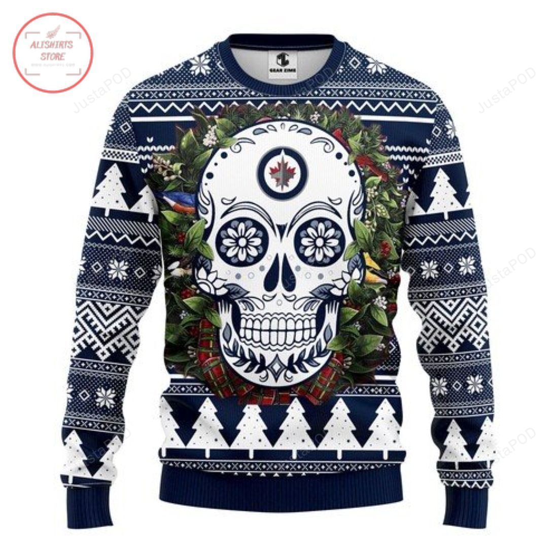 Nhl Winnipeg Jets Skull Ugly Christmas Sweater Nhl Winnipeg Jets Skull Ugly Christmas Sweater