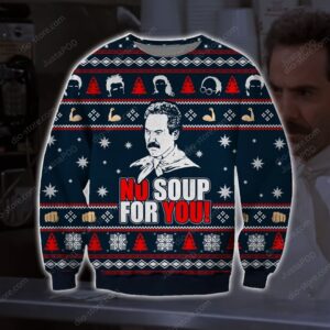 No Soup For You Knitting Pattern 3d Print Ugly Sweater