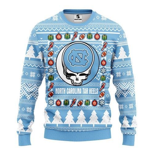North Carolina Tar Heels Grateful Dead Ugly Christmas Sweater North Carolina Tar Heels Grateful Dead Ugly Christmas Sweater