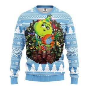 North Carolina Tar Heels Grinch Hug Ugly Christmas Sweater