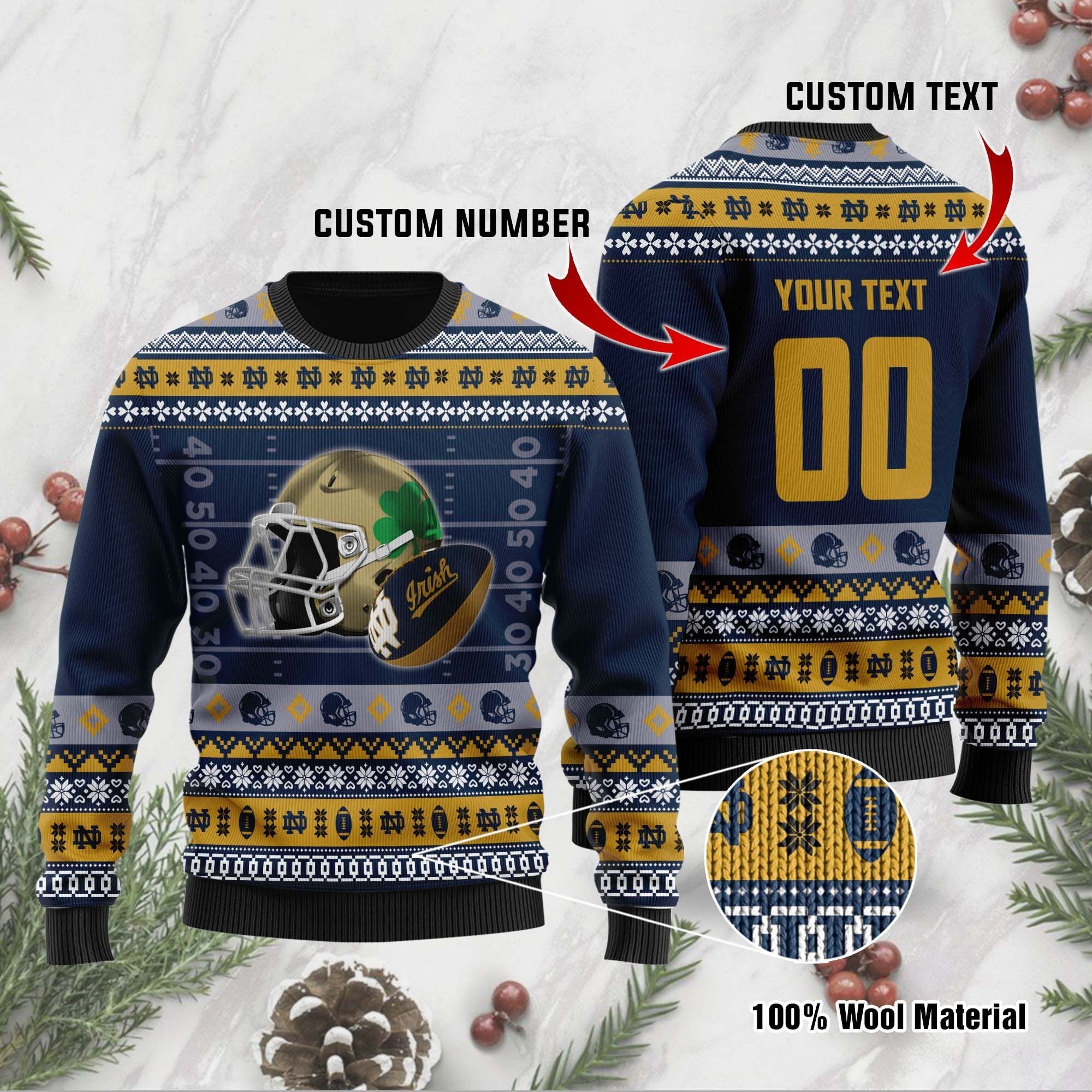 Notre Dame Fighting Irish Christmas Custom Ugly Christmas Sweater Notre Dame Fighting Irish Christmas Custom Ugly Christmas Sweater