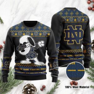 Notre Dame Fighting Irish Snoopy Dabbing Ugly Christmas Sweater