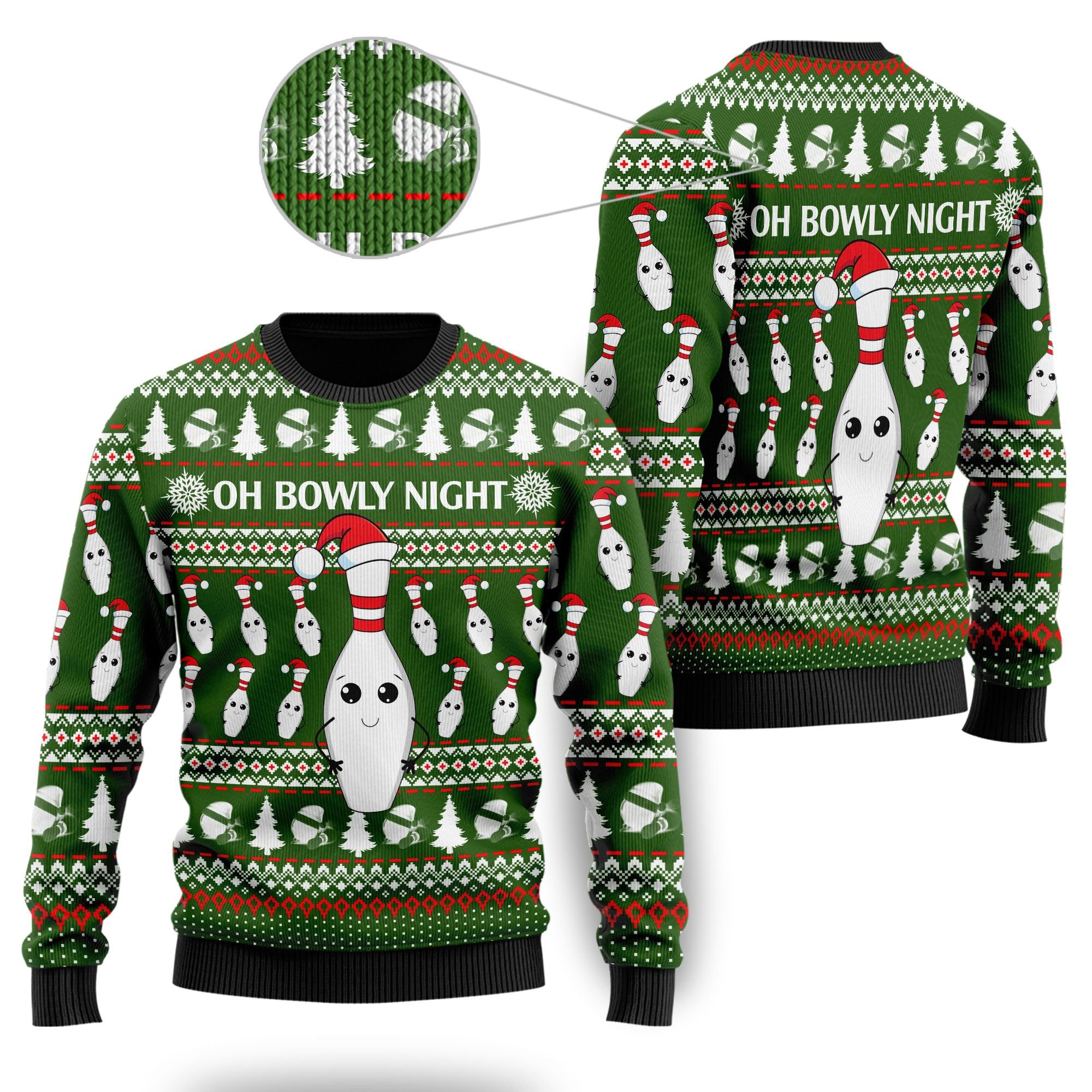 Oh Bowly Night With Christmas Patterns For Bowling And Sport Lovers Ugly Christmas Sweater Oh Bowly Night With Christmas Patterns For Bowling And Sport Lovers Ugly Christmas Sweater