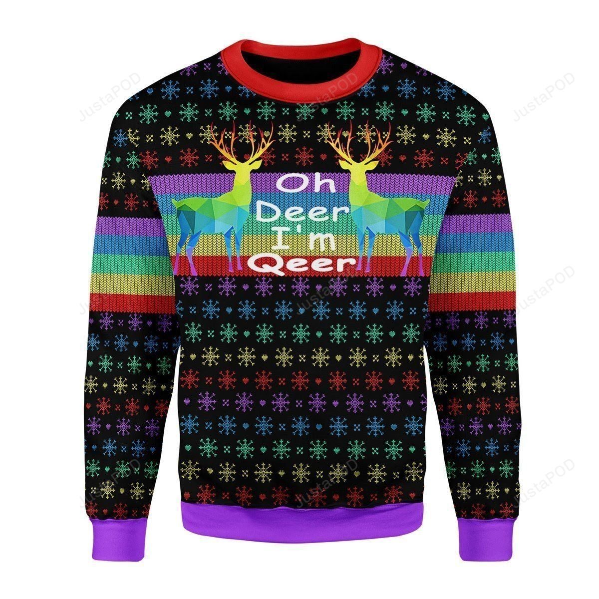 Oh Deer I’m Qeer LGBT Ugly Christmas Sweater Oh Deer I’m Qeer LGBT Ugly Christmas Sweater
