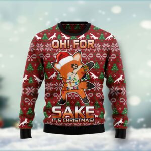 Oh For Fox Sake HT021103 Ugly Christmas Sweater unisex womens & mens