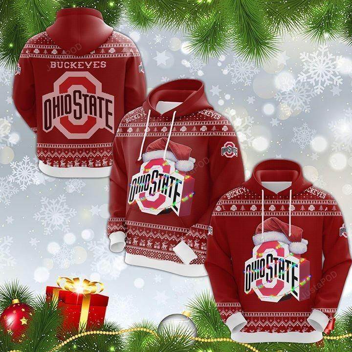Ohio State Buckeyes Christmas 3D All Over Print Hoodie Ohio State Buckeyes Christmas 3D All Over Print Hoodie