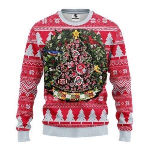 Ohio State Buckeyes Christmas Tree For Unisex Ugly Christmas Sweater