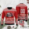 Ohio State Buckeyes Custom Name & Number Personalized Ugly Christmas Sweater