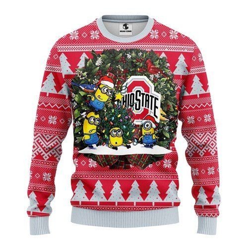 Ohio State Buckeyes Minion For Unisex Ugly Christmas Sweater Ohio State Buckeyes Minion For Unisex Ugly Christmas Sweater