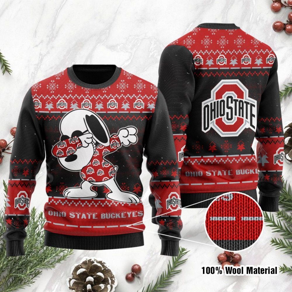 Ohio State Buckeyes Snoopy Dabbing Holiday Party Ugly Christmas Sweater Ohio State Buckeyes Snoopy Dabbing Holiday Party Ugly Christmas Sweater