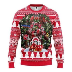 Ohio State Buckeyes Tar Heels Tree Christmas Ugly Sweater