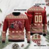 Oklahoma Sooners Custom Name & Number Personalized Ugly Christmas Sweater