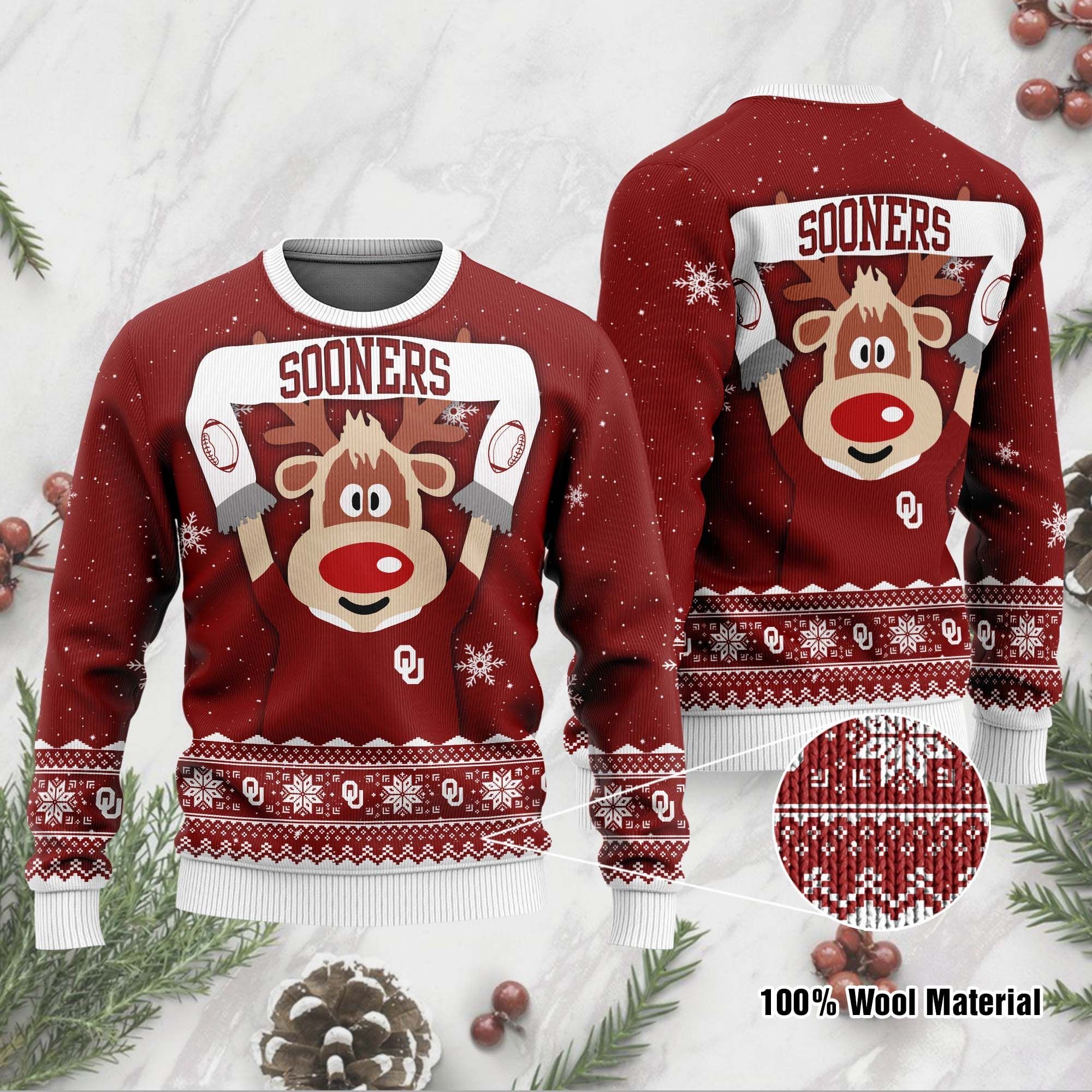 Oklahoma Sooners Funny Ugly Christmas Sweater Oklahoma Sooners Funny Ugly Christmas Sweater