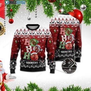 Oklahoma Sooners Ho Ho Ho 3D Print Christmas Wool Sweater