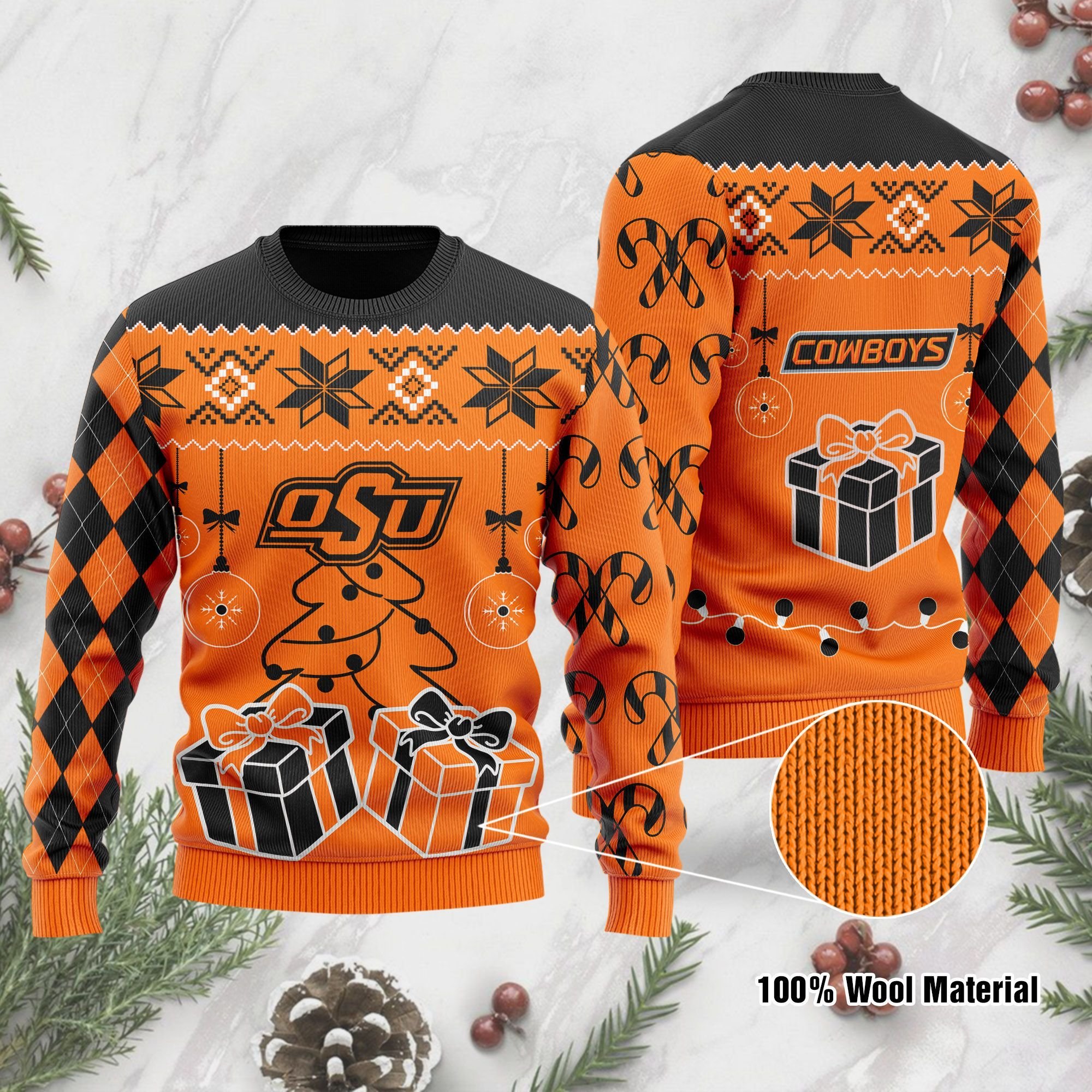 Oklahoma State Cowboys Funny Ugly Christmas Sweater Oklahoma State Cowboys Funny Ugly Christmas Sweater