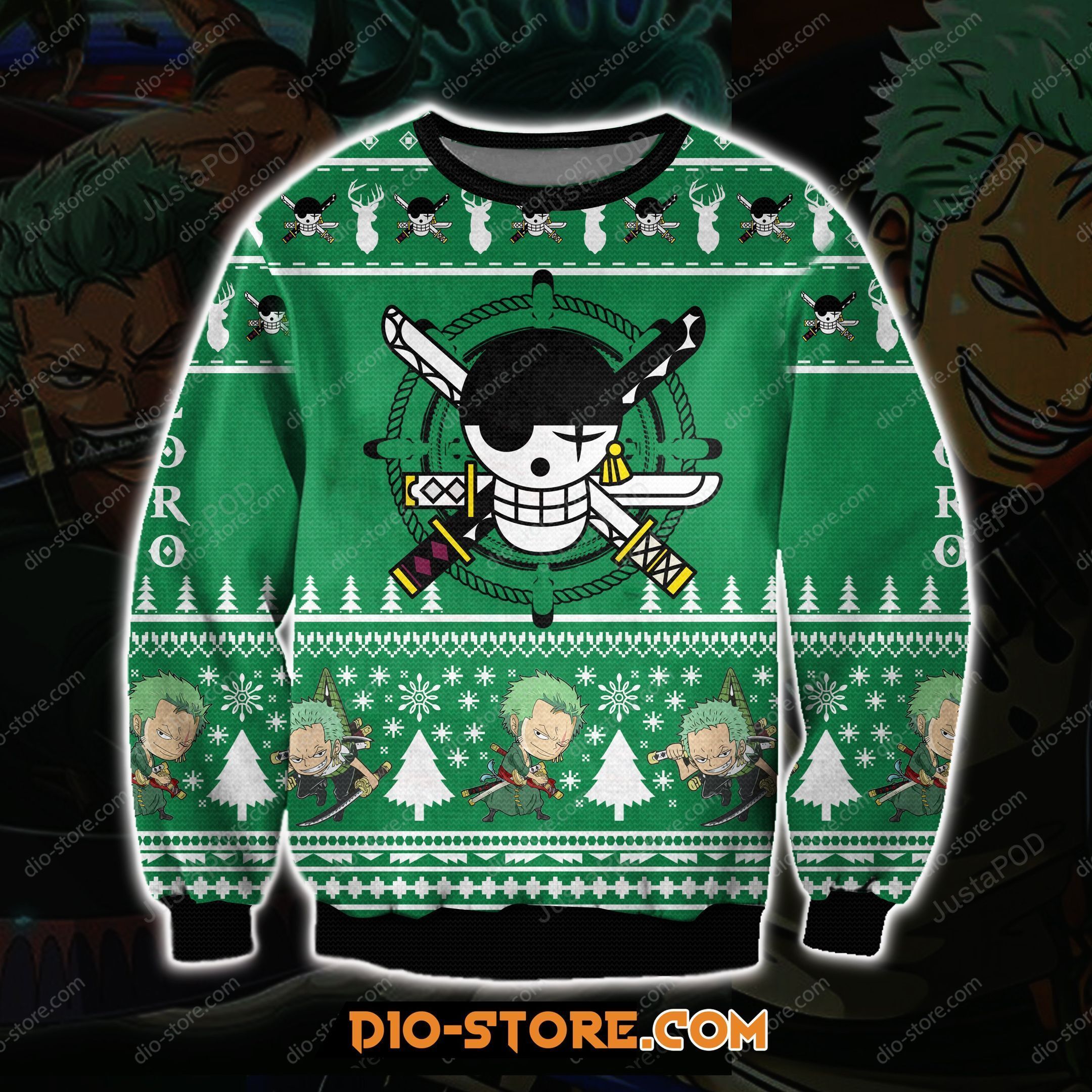 One Piece Zoro Ugly Christmas Sweater One Piece Zoro Ugly Christmas Sweater