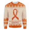 Orange Ribbon Multiple Sclerosis Awareness Ugly Christmas Sweater