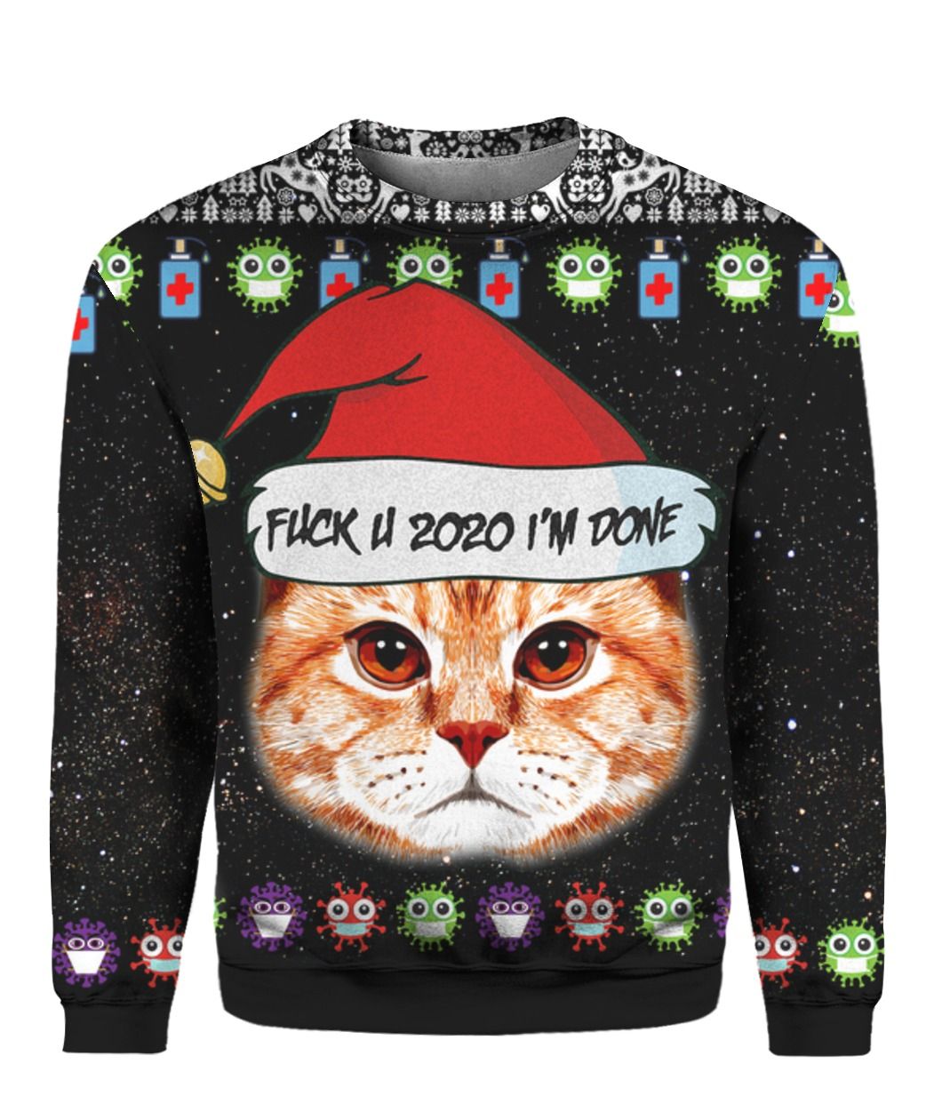 Orange Tabby Cat And Fuck You Ugly Christmas Sweater Orange Tabby Cat And Fuck You Ugly Christmas Sweater