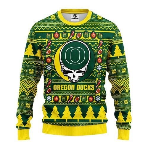 Oregon Ducks Grateful Dead Ugly Christmas Sweater Oregon Ducks Grateful Dead Ugly Christmas Sweater